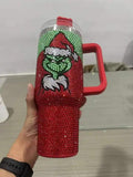 40oz Grinch Rhinestone bling tumblers Colored Bling Tumbler_CNPNY