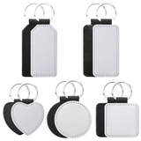 Multiple Shapes of White Sublimation Blank PU  Keychain 100pcs Pack_CNPNY