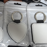 Multiple Shapes of White Sublimation Blank PU  Keychain 100pcs Pack_CNPNY