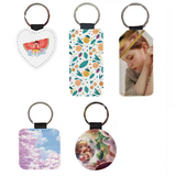 Multiple Shapes of White Sublimation Blank PU  Keychain 100pcs Pack_CNPNY