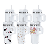 RTS USA_14oz White Blank Sublimation BabyTumblers Kids Stanleys Quencher Tumblers with Handle_USPNY