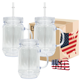 RTS USA_20oz Snow Globe Double Walled Plastic Mason Jars with Handle_USPNY