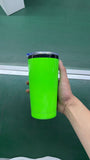 💚🎃20oz Black Mirror Plate Neon Green Color Coffee Tumbler Mugs 25pcs For Laser Engraving_CNPNY
