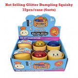 Presale USA_8.5cm Realistic Steamed Bun Glitter Dumpling Squishies Toys Stress Relief Squishy Toys with Steamer_USPNY