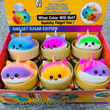 72pcs of 8.5cm Unicorn Shaped Dumpling Squishies Toys Stress Relief Squishy Toys with Steamer_CNPNY
