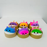 72pcs of 8.5cm Unicorn Shaped Dumpling Squishies Toys Stress Relief Squishy Toys with Steamer_CNPNY