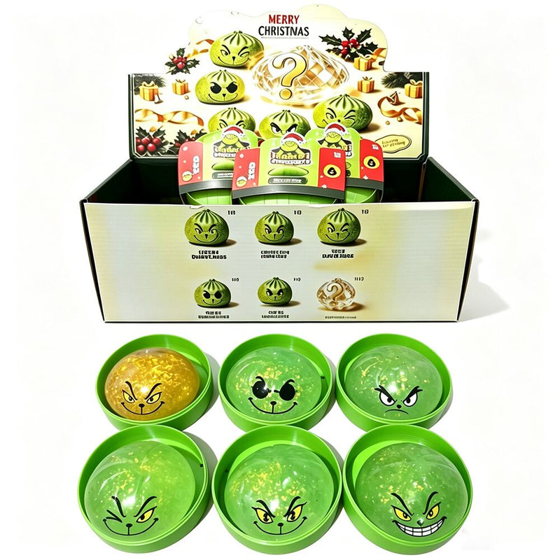 Presale USA_💚72pcs Mystery Pack Glow in Dark Christmas Grinch Designs Pectin Sugar Dumpling Squishy Toys Soft Squish Adults Fidget Toys_USPNY