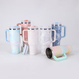 40oz Warm Serene Brushstrokes Tie Dye H2.0 Quencher Tumbler For Laser Engraving_CNPNY