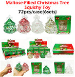 RTS USA_🎄🎄72pcs Christmas Tree Maltose Squishy Toys Sensory Stress Relief Squishies Soft Stretchy Fidget Toys_USPNY