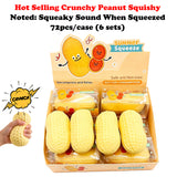 72pcs Crunchy Peanut Squishy Toys Slowing Rising Crunchy Squishy Stress Ball Soft Durable TPR Material_CNPNY