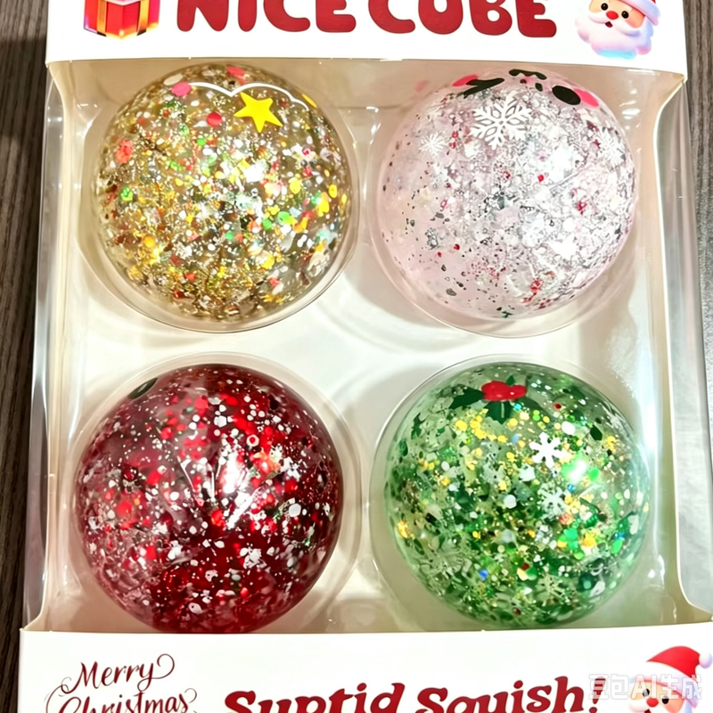 🎄🎅❄️60sets Christmas Glitter Pectin Beads Mini Dumpling Squishy Toys Sets Dumpling Squeeze Toys Squishy Mystery Box_CNPNY