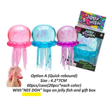60pcs NEE DOH Jelly Fish Squishy Slow Rising Squeeze Decompression Jelly Fish Squishy Stress Relief Toys_CNPNY