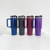 🔥40oz H2.0 Silver Mirror underneath Powder Coat Travel Tumblers 20pcs_CNPNY