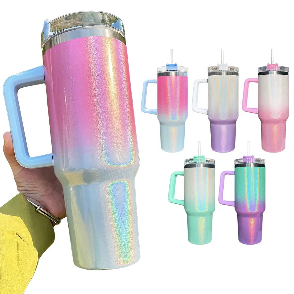 40oz Shimmer Ombre with Handle Sublimation Blank Tumbler – Easy Tumblers