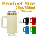 RTS USA_20oz Mirror Gold Plate Powder Coat Coffee Mugs with Removable Handle 20pcs For Laser Engraving_USPNY