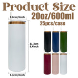 🖤💙❤️20oz Brushed Copper Plate Powder Coat Straight Skinny Tumblers 25pcs for Laser Engraving_CNPNY