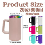 RTS USA_20oz Rainbow Plate Powder Coat Coffee Mugs with Removable Handle 20pcs For Laser Engraving_USPNY