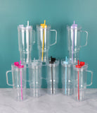 40oz Acrylic Snow Globe Tumbler Bottle Cup Pre-drilled Plastic Snowglobe Mugs 20pcs_CNPNY