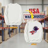 RTS USA_50pcs White Blank Sublimation Blanks Men Women Mix Sizes Round Neck Sweatshirt_USPNY
