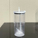 17oz Acrylic Snow Globe Cups Plastic Double Wall Tumbler with Pre Drilled Hole and Plug 20pcs_CNPNY
