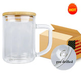 RTS USA_15oz double walled snow globe Sublimation Glass mugs 18thMay from US warehouse_USPNY