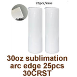Clearance USA_30oz Stainless Steel Vacuum Insulated White Blank Sublimation Skinny Straight Tumbler 25pcs_USPNY