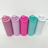 RTS USA_20oz Duo Lids Macaron Colors Blank Sublimation Straight Sports Water Bottle with Two Lids 25pcs For Sublimation and Laser Engraving_USPNY