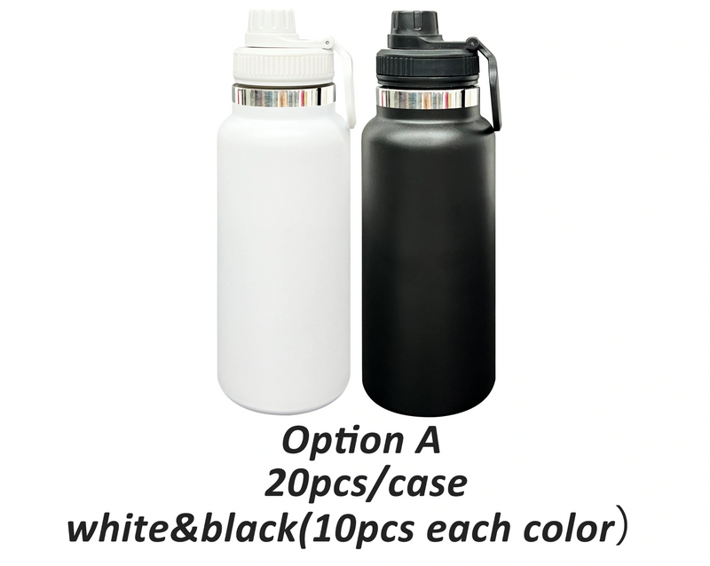 RTS USA_32oz Powder Coated Water Bottle with Portable Drinking Spout Lid 20pcs For Laser Engraving_USPNY