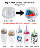 Clearance USA_50pcs Blank Double Walled DIY Dome Lids Snow Globe Plastic Lids for Multiple Size Tumblers_USPNY