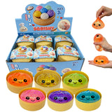 72pcs 8.5cm Maltose Glitter Dumpling Squishy Mystery Box Colorful Slow Rising Squeeze Decompression Dumpling Squishy Toys with Steamer_CNPNY