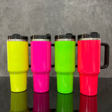 🔥30oz 40oz Neon Colors Blank Sublimation silver underneath Quencher Tumbler_CNPNY