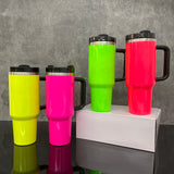 🔥30oz 40oz Neon Colors Blank Sublimation silver underneath Quencher Tumbler_CNPNY