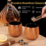 350ml Wood Whiskey Cup Charred Oak Whiskey Glass Bourbon-Whiskey Cups 50pcs for Laser Engraving