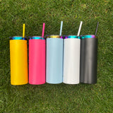 Presale USA_20oz Rainbow Plate Powder Coated Stainless Steel Straight tumblers 25pcs_USPNY