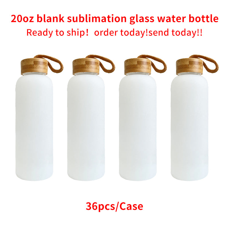 Pack of 20) Sublimation Glass Can with Bamboo Lid 16oz/18oz