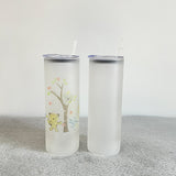 Presale USA_25oz Frosted Sublimation Glass tumblers with slide lids_USPNY