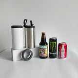 16oz 4 In 1 Sublimation Blanks White Beer Cola Can Bottle Cooler With Two Lids_CNPNY