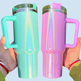 40oz Stanley shaped blank Sublimation Shimmer travel tumblers_CNPNY