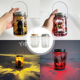 11oz Snow globe double wall glass cans mason jar with Led light_USPNY